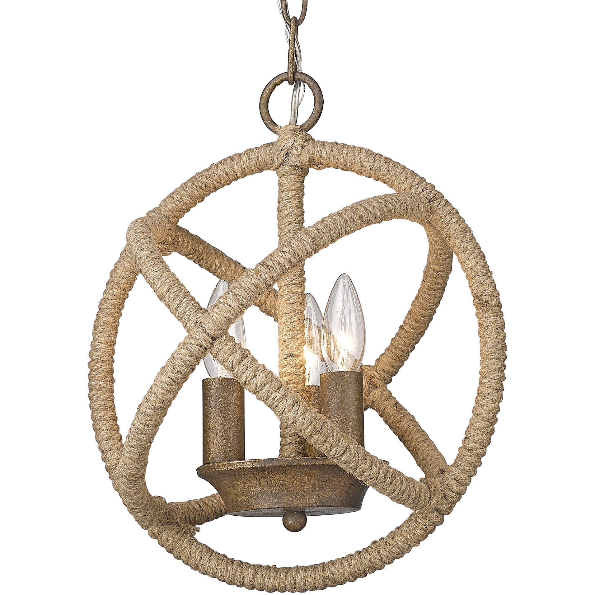 Marina 3 Light 12.75 inch Burnished Chestnut Pendant Ceiling Light